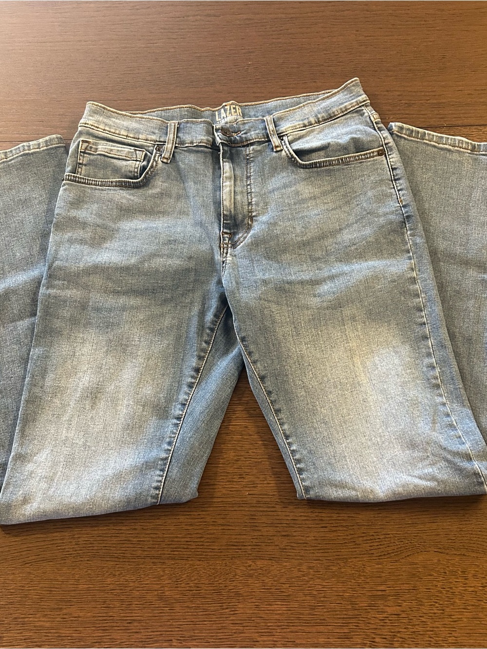Lazer Men Denim Straigh Fit Light Blue Jeans 32 x 34 Casual Jeans 92% Cotton